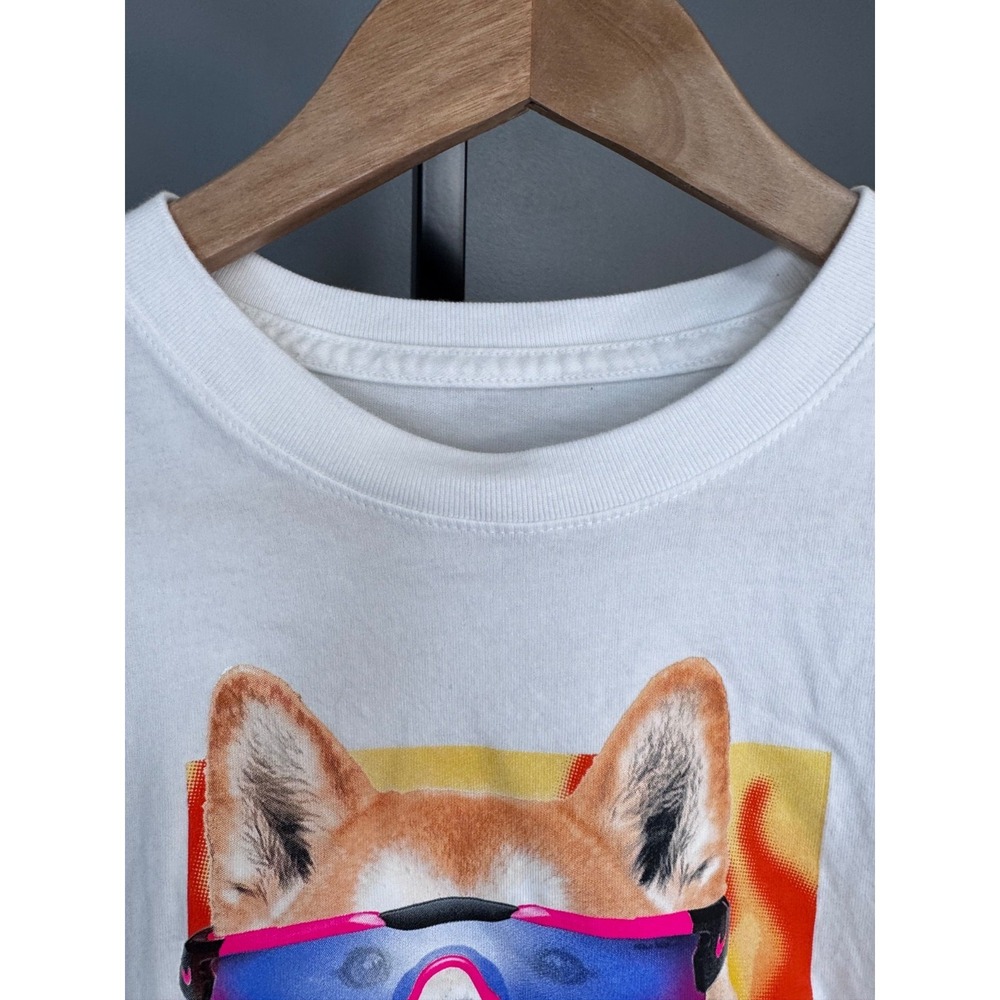 Nike Graphic Tee Shiba Inu Stay Spicy Youth X Large White Unisex - Picture 2 of 8